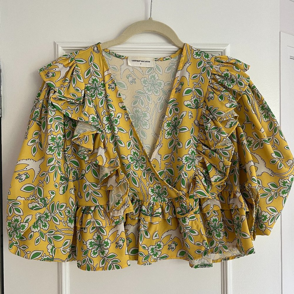 Goodnight Macaron Yellow Ruffle Top